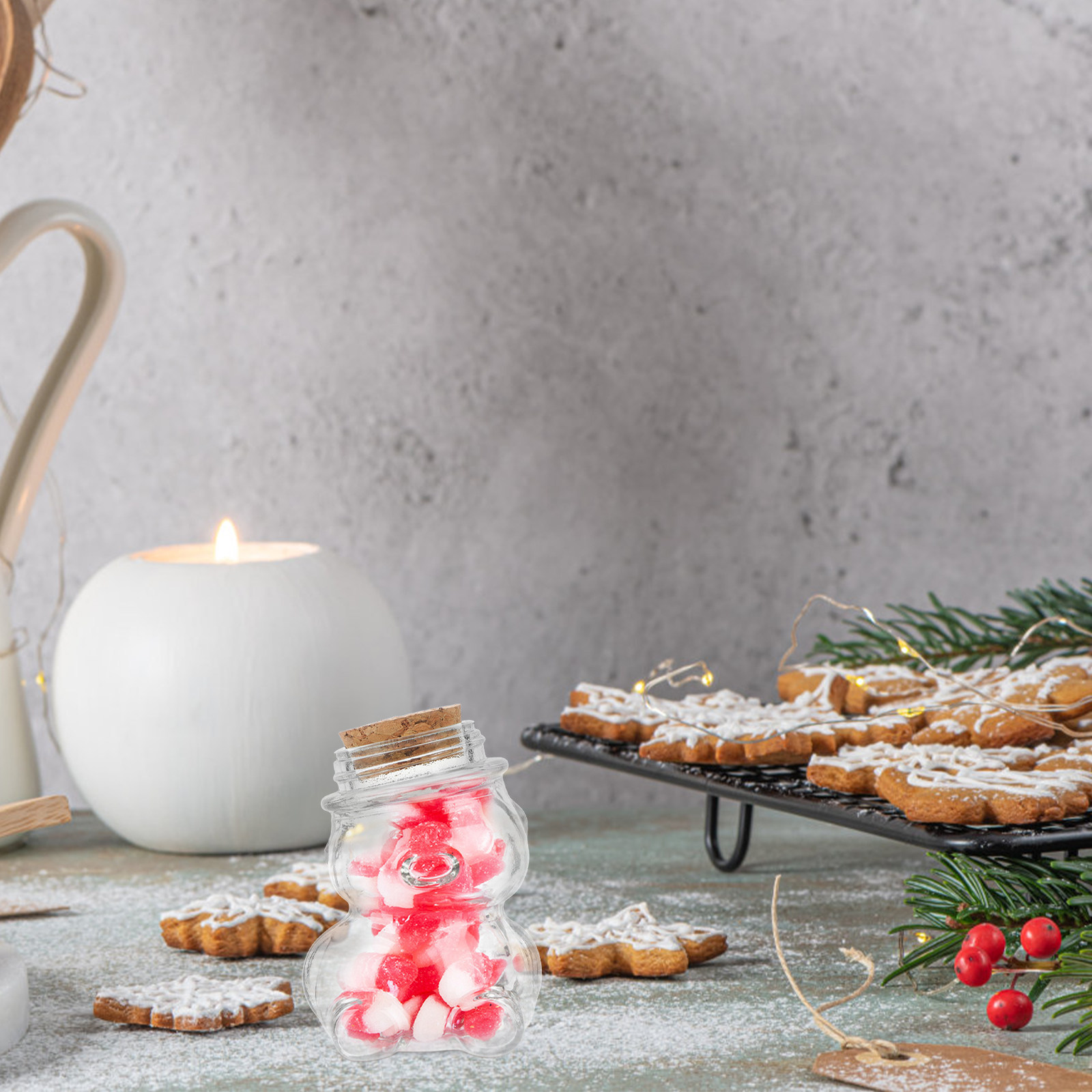 Coffee Tea Sugar - 4Pcs Transparent Glass Candy Jar Set
