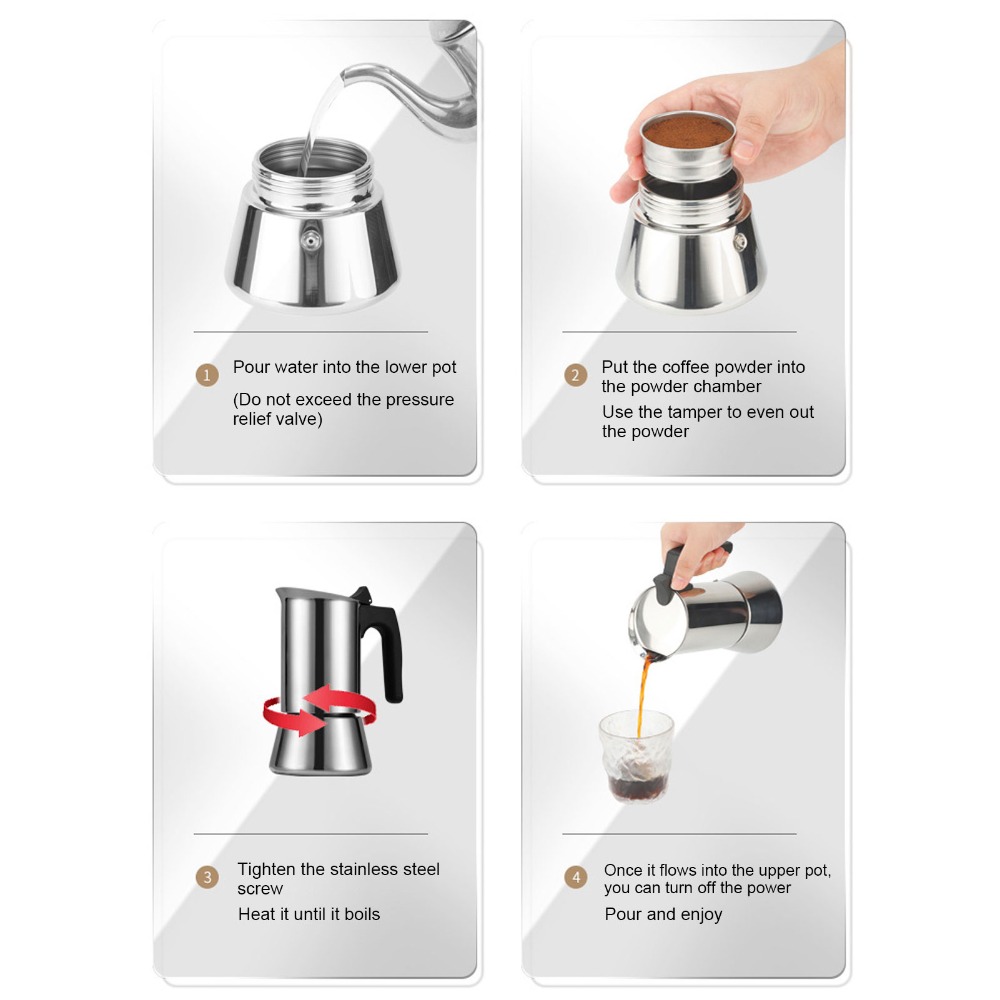 Stainless Steel Moka Pot Large - Moka Pot Stove review and price